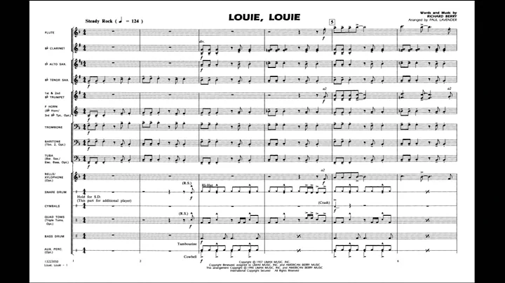 Louie, Louie by Richard Berry/arr. by Paul Lavender
