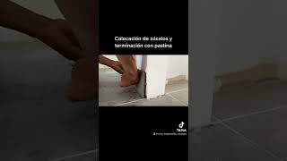 Colocación de zócalos y terminación con pastina #obra #construccion #pisos #arquitectura #albañil