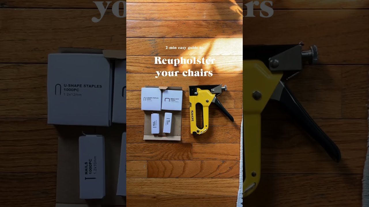 How to reupholster chairs with the Yeahome Staple Gun - YouTube