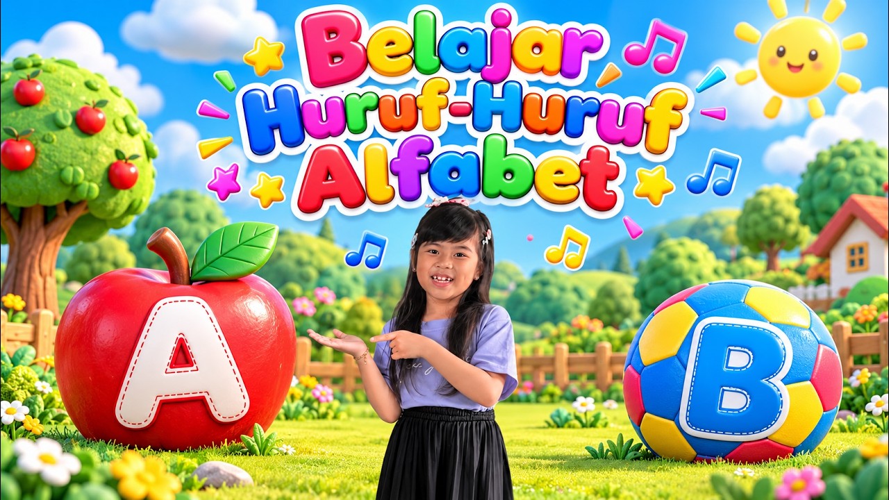 Lagu Alfabet ABC A-Z 🎵 | A A A Apel, B B B Bola | Belajar Huruf untuk ...