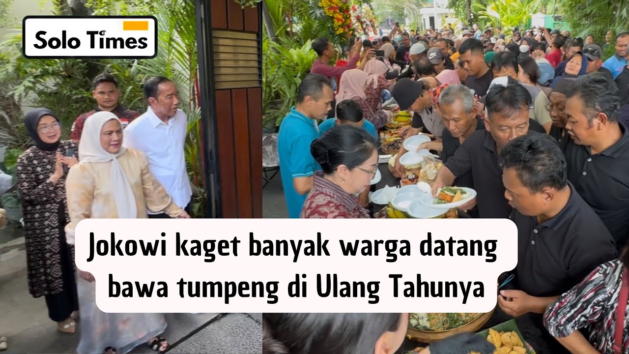 Ultah ke-64 th, Jokowi Dihadiahi Puluhan Tumpeng dan Tart dari Warga !