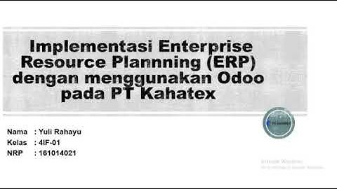 Implementasi Enterprise Resource Planning (ERP) menggunakan Odoo