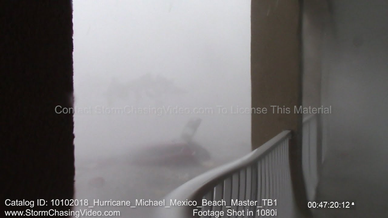 Category 5 Hurricane Michael Far Western Mexico Beach, FL Eye Wall - 10/10/2018