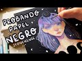 PROBANDO PAPEL NEGRO 🎨 hablemos un poquito del Gouache 🎨