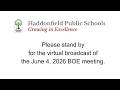 Haddonfield BOE June 4, 2026 Regular Meeting