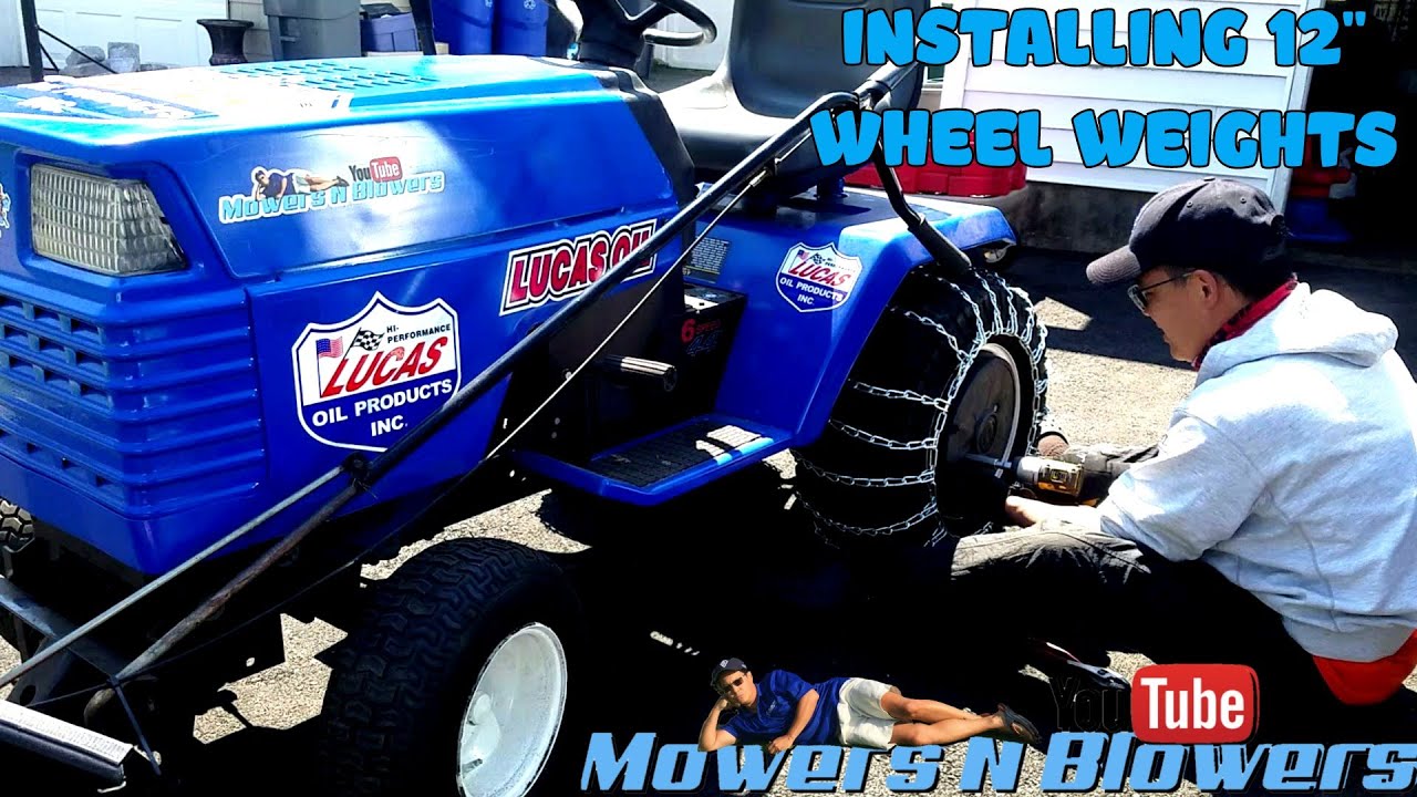INSTALLING 12" WHEEL WEIGHTS ON CUSTOM CRAFTSMAN GT6000 GARDEN LAWN
