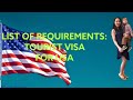 LIST OF REQUIREMENTS: TOURIST VISA FOR - USA | B1 VISA | PINK HAMOY