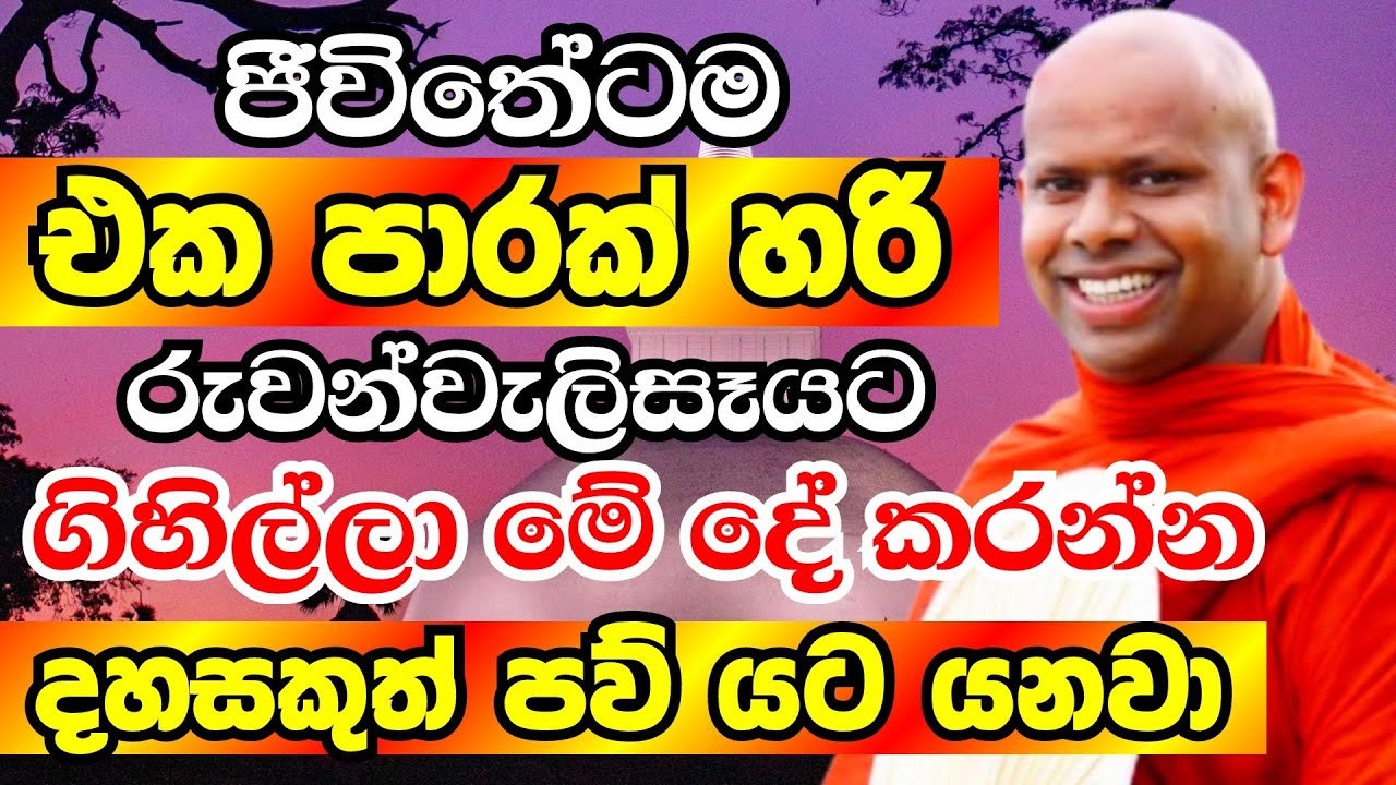 මැරෙන්න කලින් ජීවිතේට එකපාරක් හරි රුවන්වැලිසෑයට ගිහින් මේදේ කරන්න|Ven Welimada Saddaseela Thero 2025