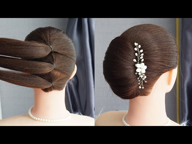 Simple French Bun Hairstyle Step By Step class=