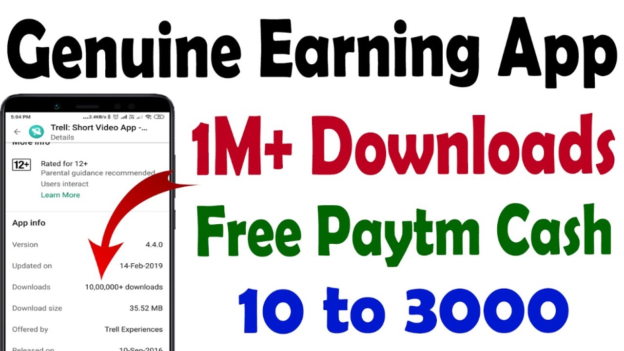 New earning app | best paytm cash app | trell payment proof telugu | tekpedia paytm cash deposit