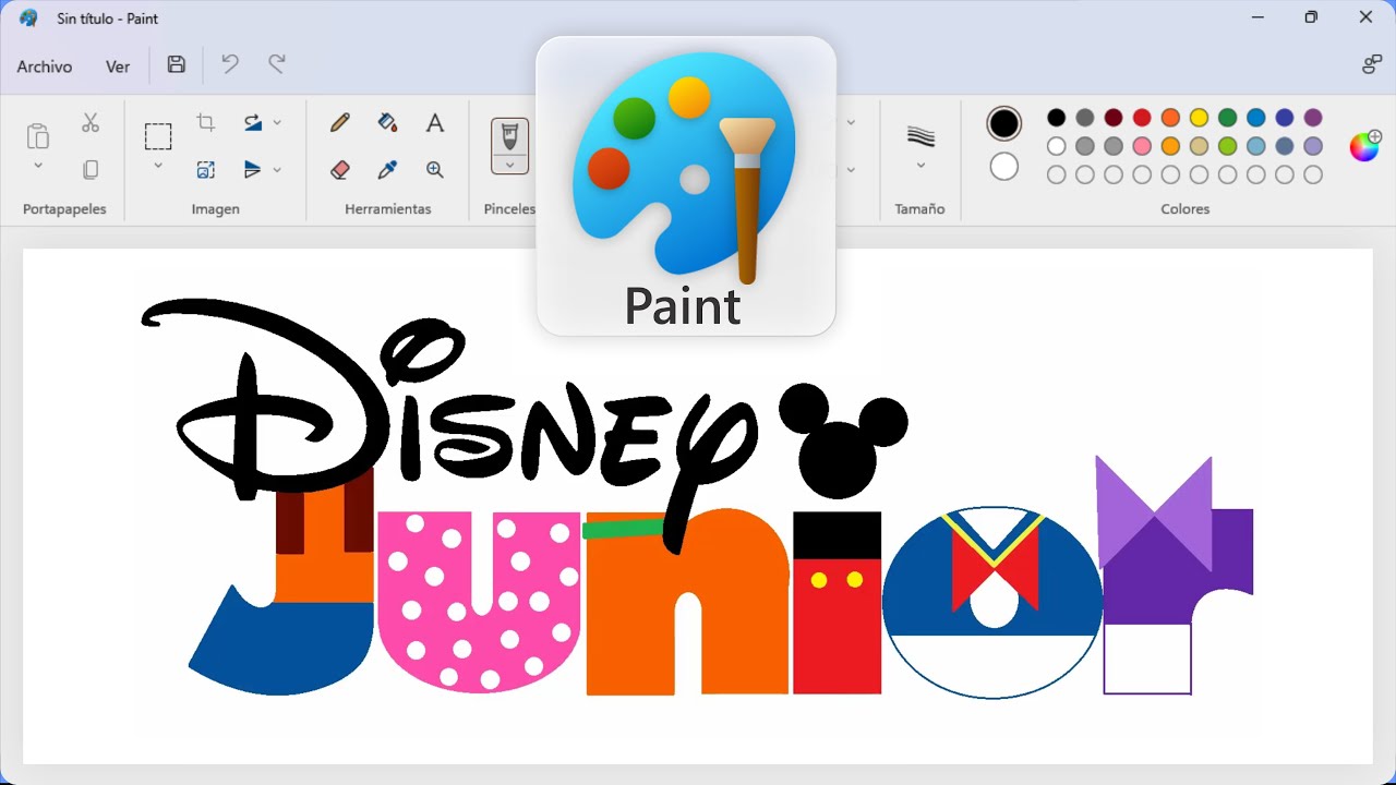 How to draw the Mickey Mouse Clubhouse logo using MS Paint