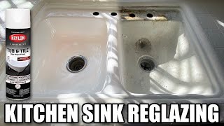 HOW TO REPAIR AND REGLAZE A KITCHEN SINK USING DIY KRYLON TUB AND TILE KIT