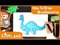 Drawing and Coloring Dinosaur | How to Draw Brachiosaurus | Hiphop Style Dinosaurs Kidssong