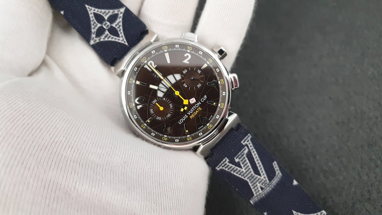 Real vs fake Louis Vuitton Tambour watch. How to spot fake Louis Vuitton  time wear. 