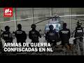 Autoridades decomisan arsenal bélico en operativos simultáneos en Los Aldamas, Nuevo León