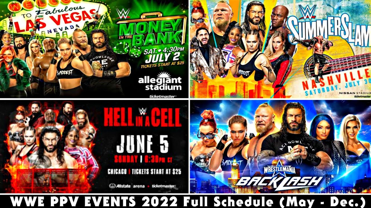 WWE Pay Per View Events 2022 Full Schedule (May Dec.) Full Details