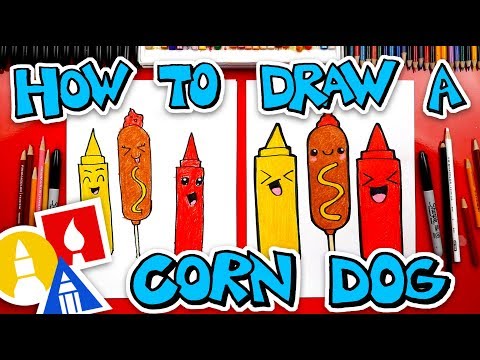 how-to-draw-funny-corn-dog,-mustard-and-ketchup