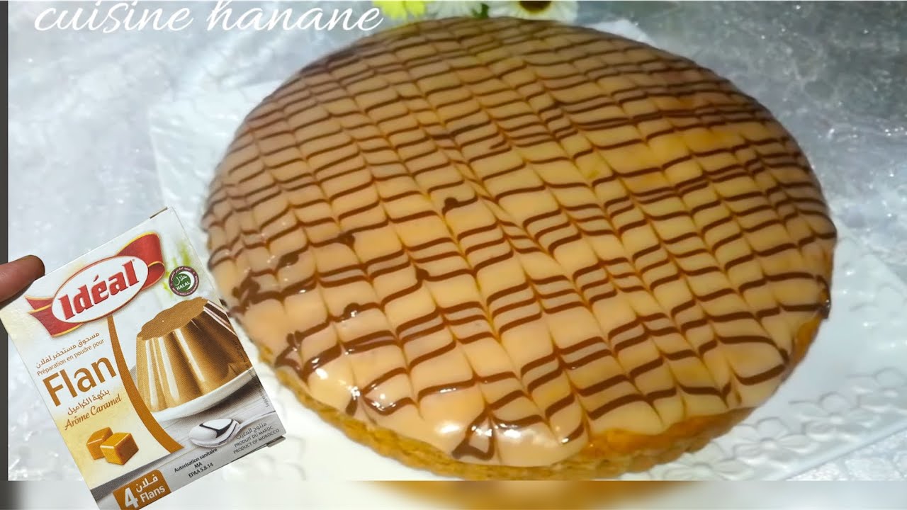 📍جربتوها ولا مزال👌عندك فلان كراميل حضري كيكة بنكهة مميزة بكريمة تزيين من خليط الكيك💯