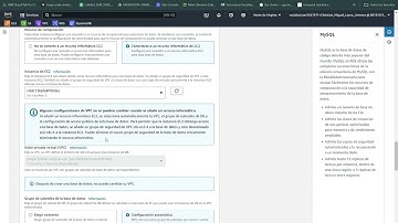 Creación de instancia de base de datos mysql con AWS RDS