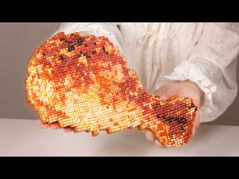 This Is Real Perler Beads! And Real Fried Chicken Too! | Black Cat‘s Kitchen