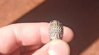 Draupnir Ring, Sterling Silver With Natural Sulfur Patina Colours