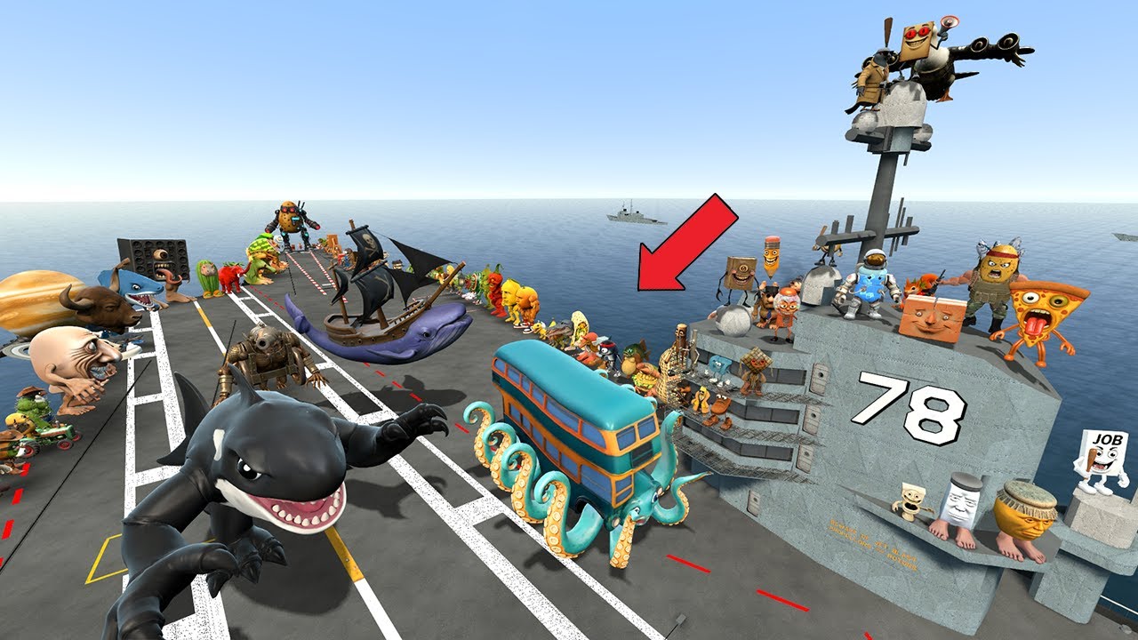 Spartan Kicking Brainrot Italian Memes From The Aircraft Carrier | Garry's Mod