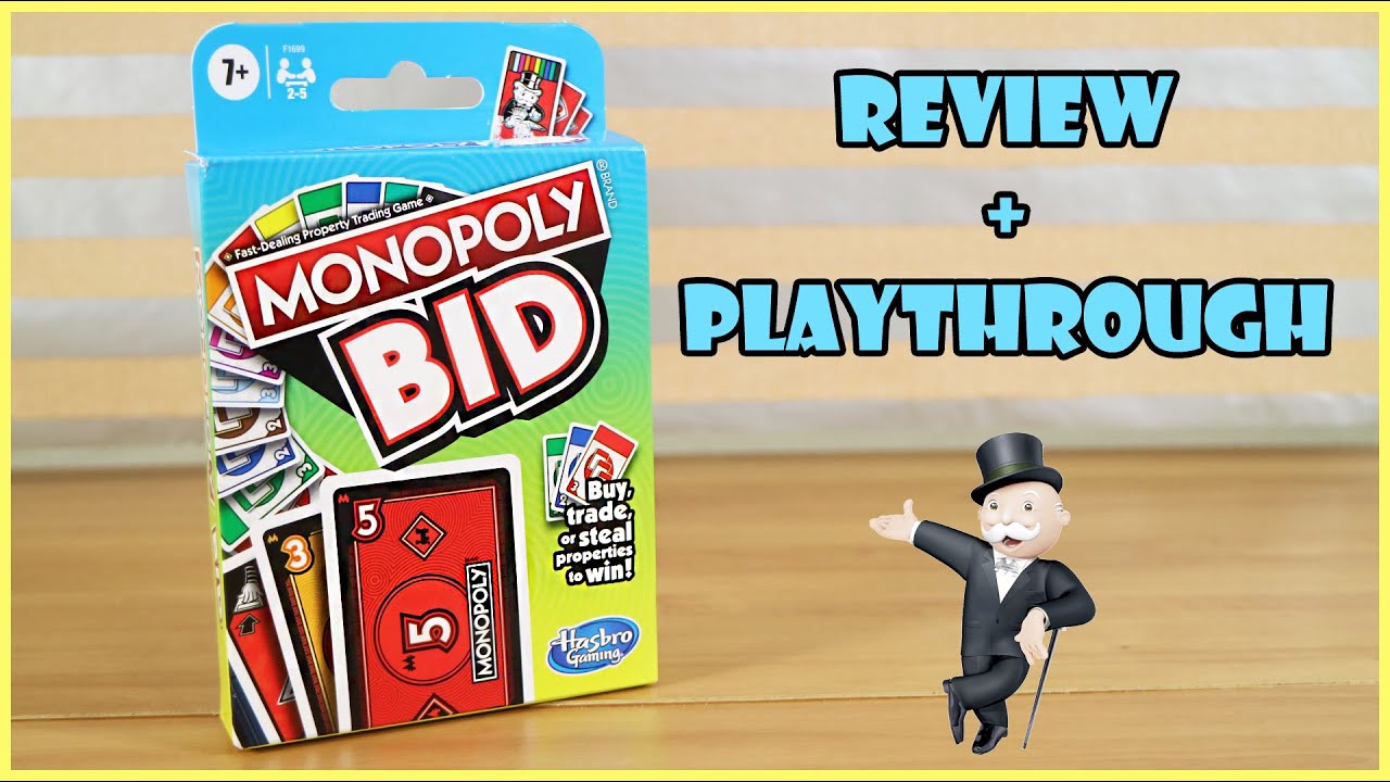 MONOPOLY BID Quick-Playing Card Game NEW 