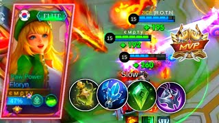 FLORYN CD BUILD & HEAL WITH HOLY CRISTAL BUILD 2024🗿🤯🔥FLORYN MOBILE LEGENDS GAMEPLAY -MLBB