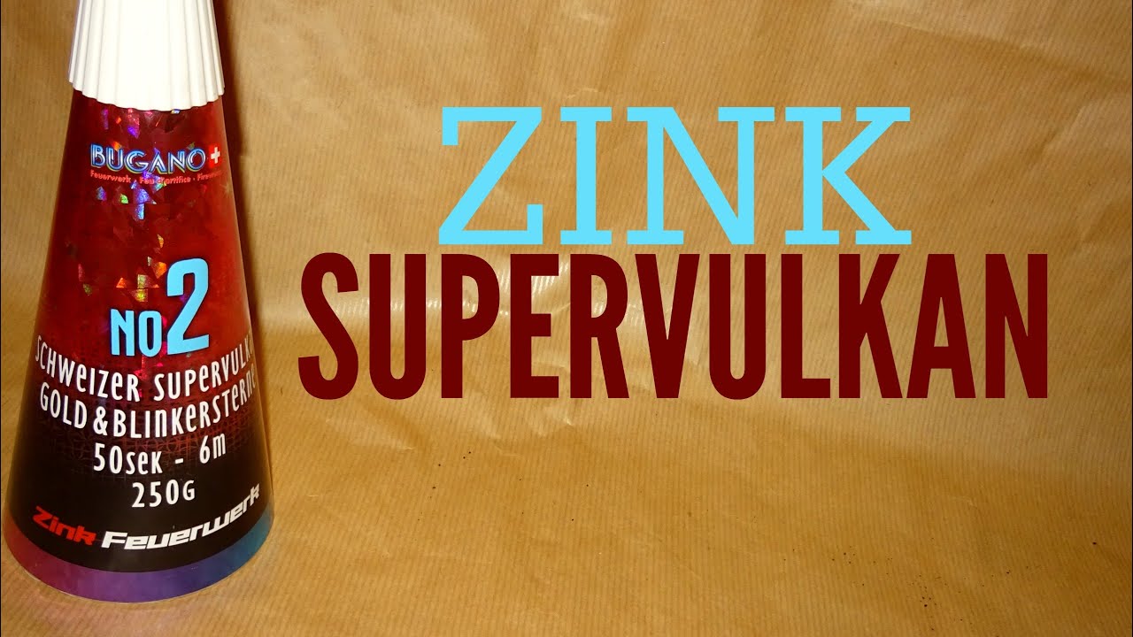 Schweizer Supervulkan No.2 Gold- Blinksterne von Zink Feuerwerk