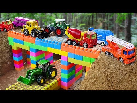 Bridge Construction Vehicles, Fire Truck, Dump Truck