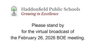 Haddonfield BOE February 26, 2026 Regular Meeting