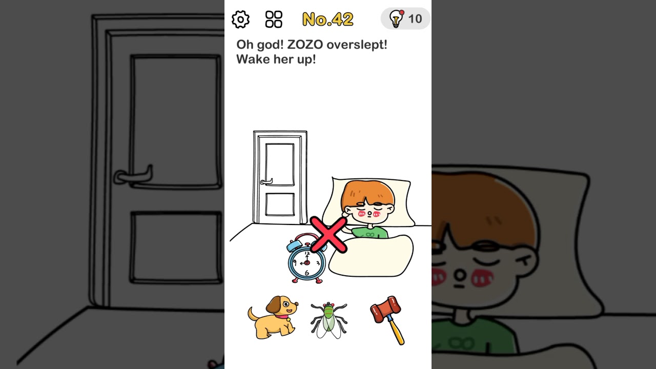 Brain Out Level 42 _ Oh God! ZOZO Overslept! Wake Her Up
