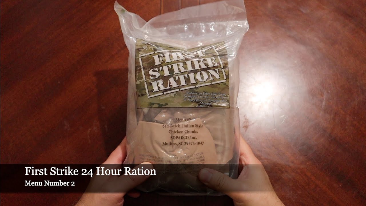 MRE Review | First Strike 24 Hour Ration | Menu No. 2 - YouTube