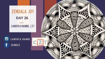 ZENDALA JOY Day 26 - String 11, exploring Zentangle® and Mandala