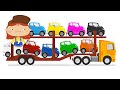 A car transporter for kids. Construction vehicles with dr McWheelie. A family cartoon.