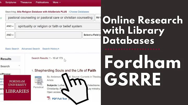 Religious Education Research Tutorial | Fordham GS...