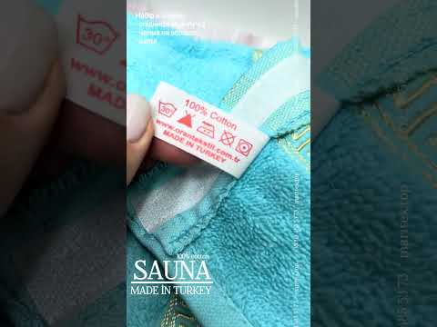 Синій набір сауни. Спідниця, чалма на волосся та капці. 100% бавовна. Merzuka Туреччина, видео 1