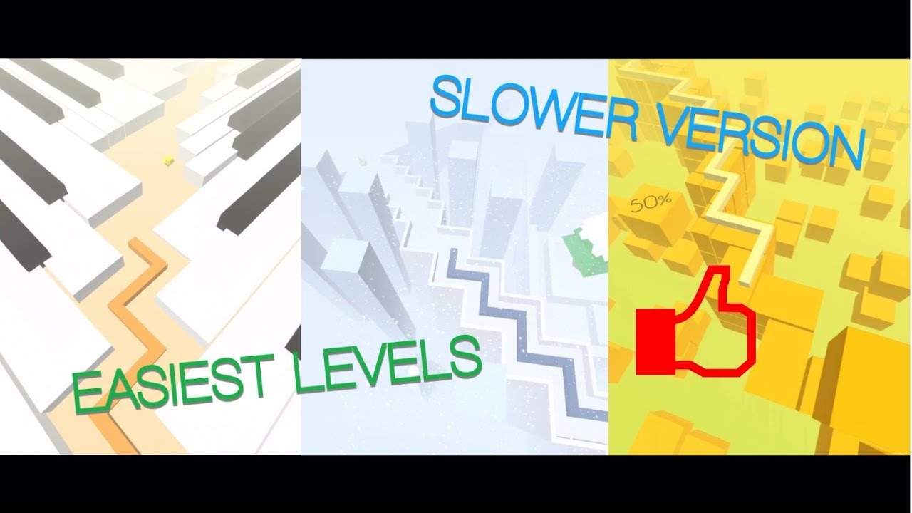 Dancing line Easiest Levels Slower version 🐢 - YouTube