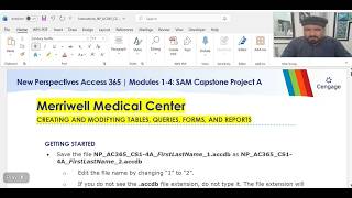 New Perspectives Access 365 Modules1-4 SAM Capstone Project A |  Merriwell Medical Center