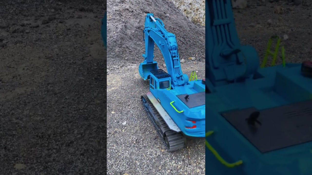 RC EXCAVATOR HUINA 1593 heading for sand excavation 