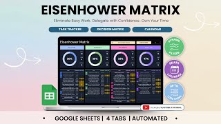 Eisenhower Matrix Dark Mode Google Sheets Tutorial | Boost Productivity & Prioritize Tasks