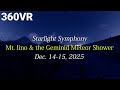 Starlight Symphony Mt. Iino &amp; the Geminid Meteor Shower  8K VR Timelapse (Dec. 14-15, 2025)