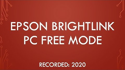 Epson Brightlink PCfreeMode