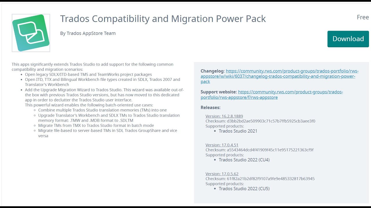 How to download and install SDL Trados Compatibility and Migration Power  Pack for Trados Studio 2021 - YouTube