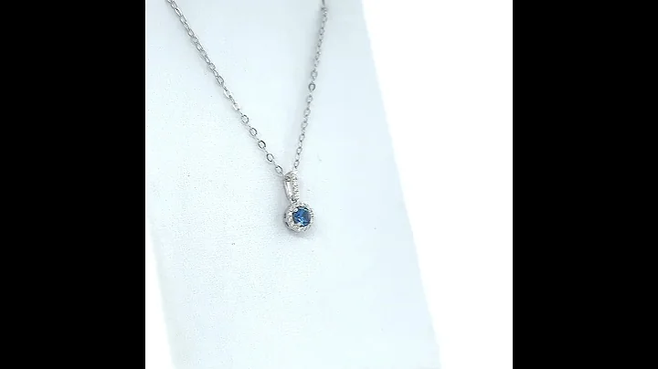 Montana Yogo Sapphire & Diamond Halo Pendant Neckl...