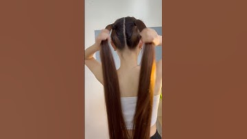 Thử thách buộc tóc đuôi ngựa rủ siêu xinh cho các bạn tóc dài nha #tocdep #hairstyle #tocduoingua