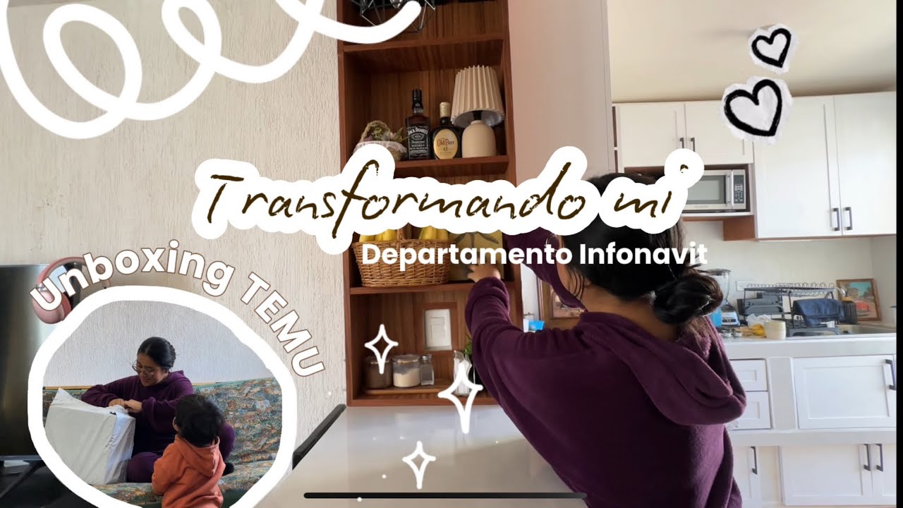 Instalé un mini bar en mi depa Infonavit y así quedó 😱✨| Unboxing de TEMU 🛍️ | 
