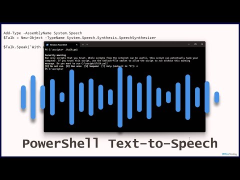 How To Make PowerShell Speak - A Text-to-Speech .NET Tutorial