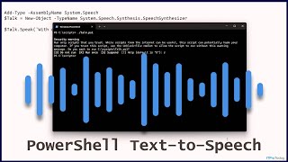 How To Make PowerShell Speak - A Text-to-Speech .NET Tutorial Wealth
