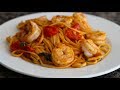 Shrimp Pasta With Burst Grape Tomato Sauce